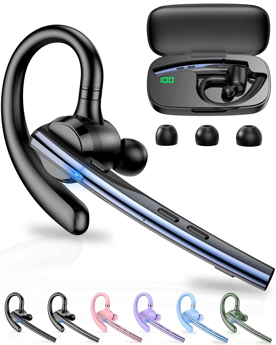 New Bee M54 Bluetooth 5.1 Headset 72H Talk Time Blue — product photo