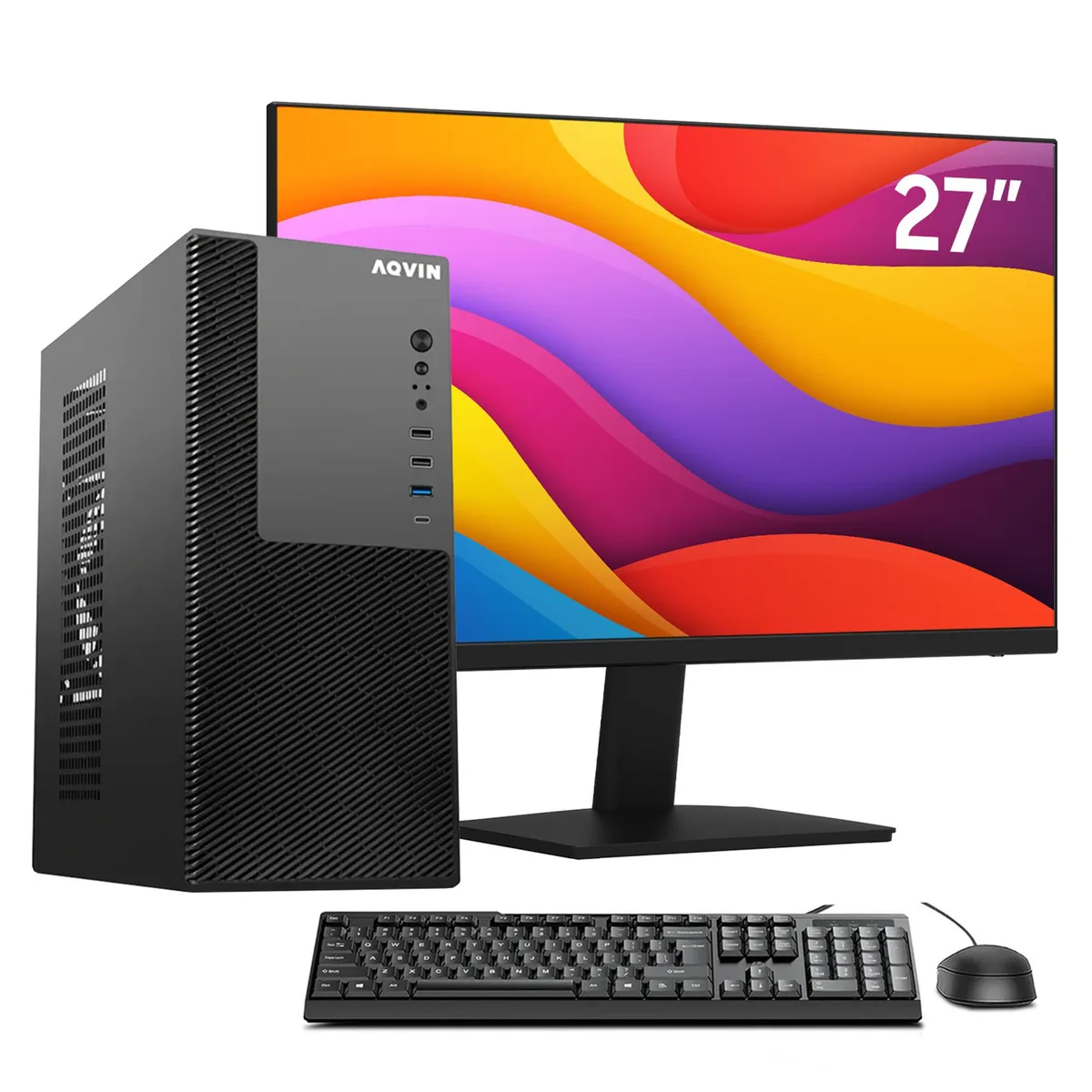 AQVIN AQVIN MTX60 Business Desktop i7-8700 16GB 512GB 27" Monitor — product photo
