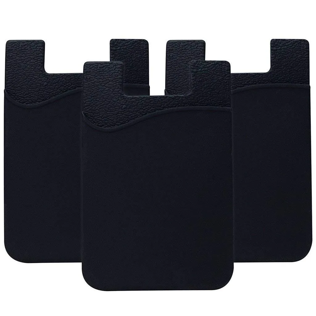  Agentwhiteusa Stick-On Wallet Black Rubber 5-Card — product photo