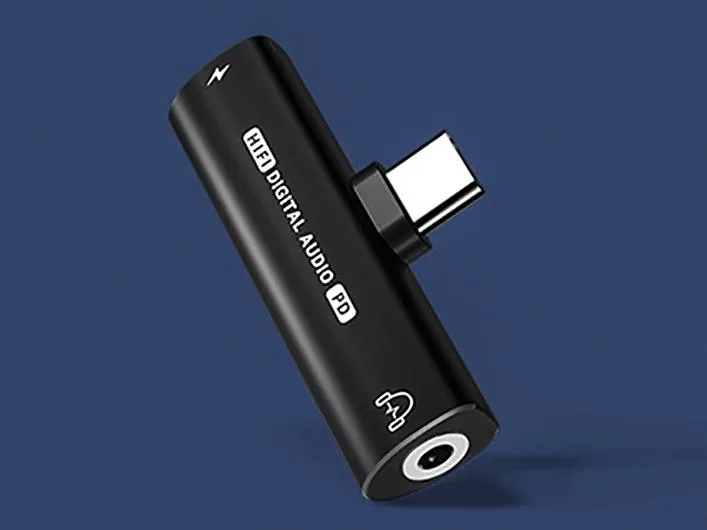 Corn Electronics Corn Electronics USB C to 3.5mm Audio PD 27W 32bit 384KHz 4.9in Black — product photo