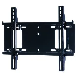 Black glossy steel flat wall mount with low profile design for 32 to 46 inch screens