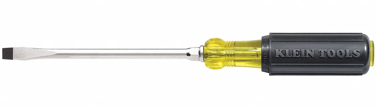 Klein Tools 409-602-8 black cushion-grip screwdriver with chrome-plated shaft