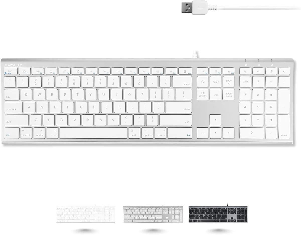TUKO TUKO Gaming Keyboard Full-Size 20 Mac Keys Silver Aluminium 140 cm Cable — product photo