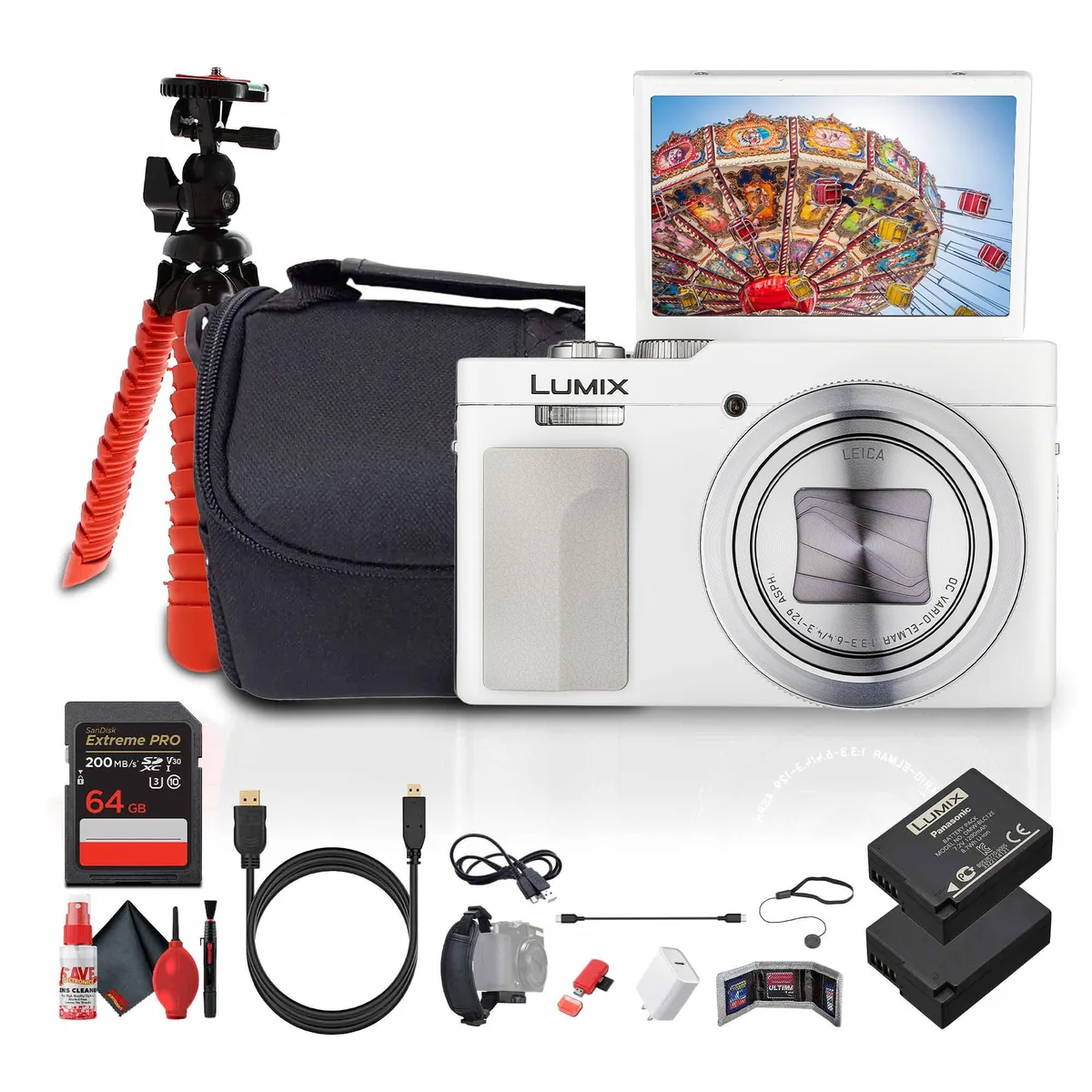 Panasonic Panasonic TZ99 Point &amp; Shoot Camera White Bundle — product photo