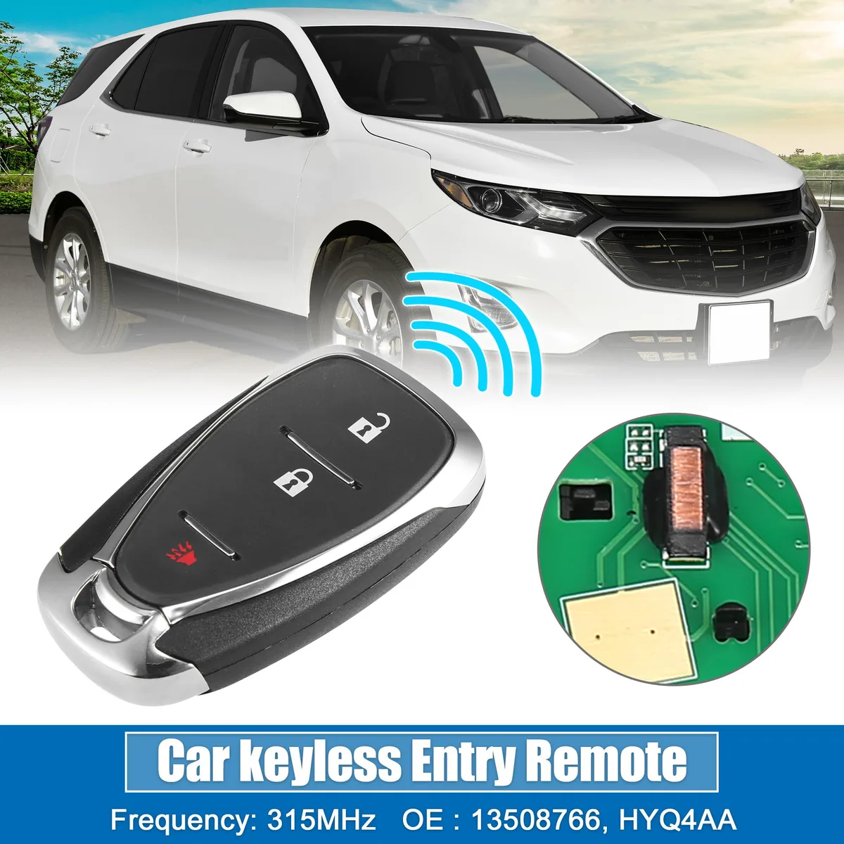 Unique-Bargains Unique-Bargains 3 Button Proximity Key Fob HYQ4AA Chevrolet Spark 2016-2020 315MHz 46 Chip — product photo