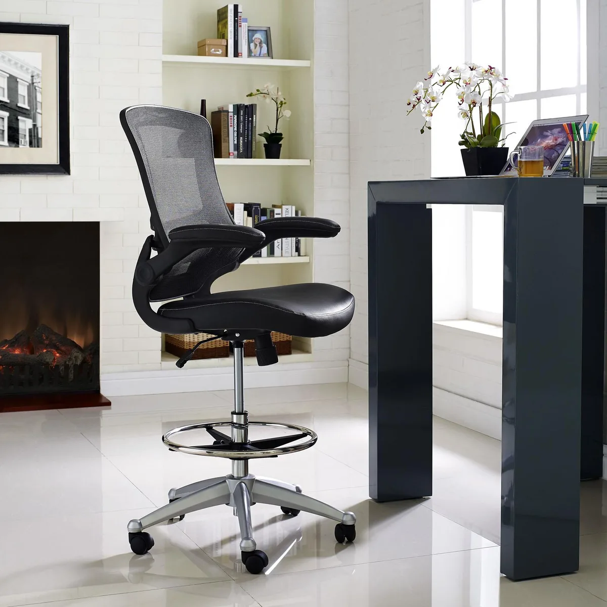 LexMod LexMod EEI-1422 Attainment Drafting Stool Black — product photo