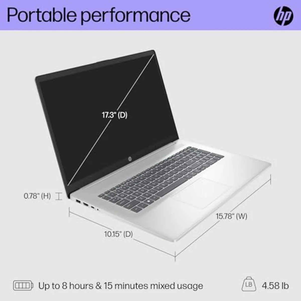 HP HP 17-cp2000 laptop Ryzen 5 7530U 12GB 256GB 17.3" FHD — product photo
