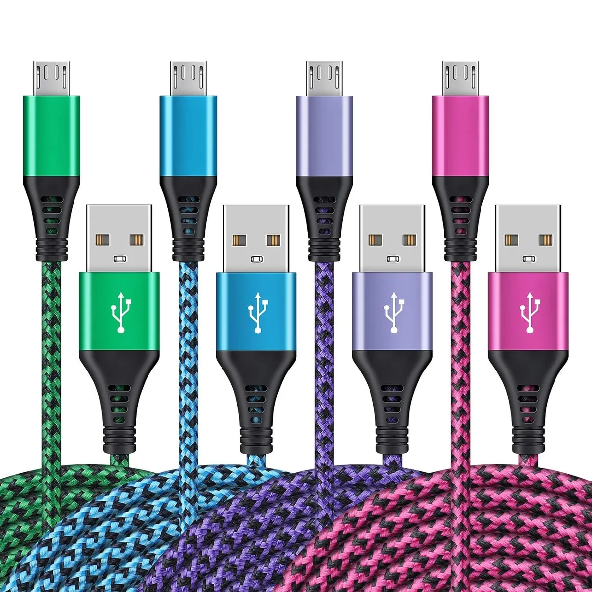 BFKK BFKK Micro USB Cable 4-Pack 3ft Braided 2.0 3.0 480Mbps — product photo