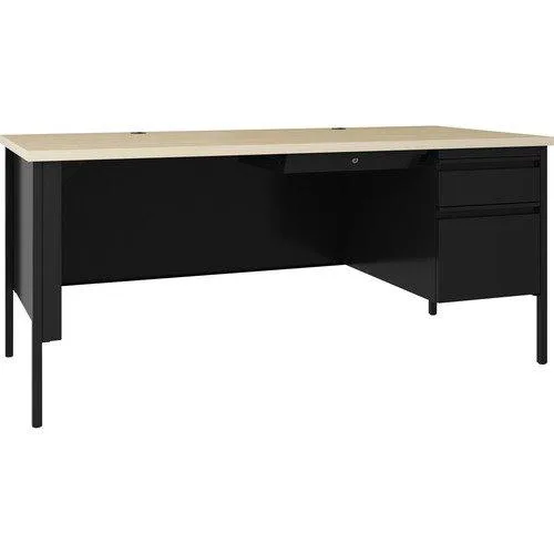 Lorell Lorell 66906 Right-Pedestal Steel Desk 66x30x29 Maple/Black — product photo