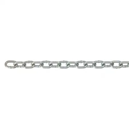 Coiled zinc-plated steel machine chain, 100 ft length, welded straight links