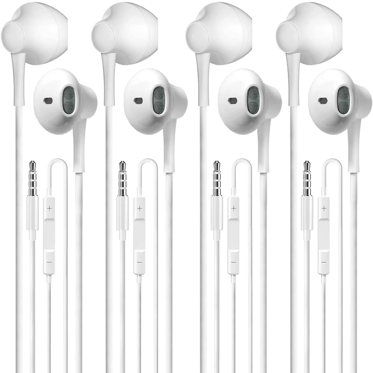 QAWESDX Wired Earbuds Pack of 4 3.5mm In-Ear Headphones — product photo