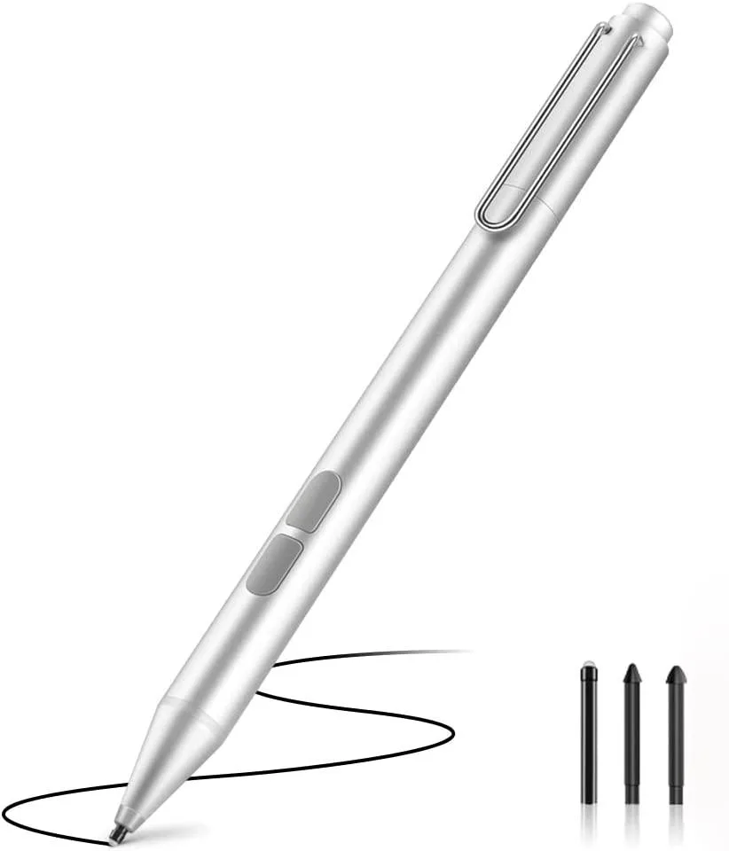 Werleo Werleo Stylus Pen Silver 4096 Pressure AAAA Battery 3 Tips — product photo