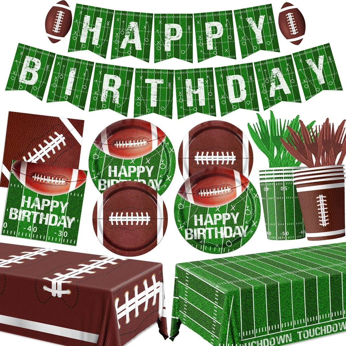  Party Supplies Football Theme Serve 25 — product photo