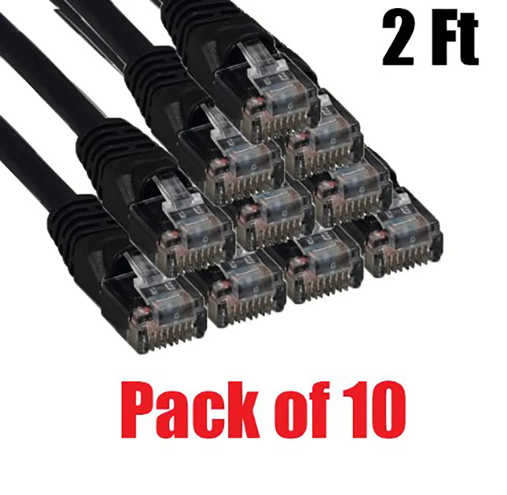 iMBAPrice iMBAPrice Cat5E Ethernet Cable Pack of 10 1 Feet Black — product photo