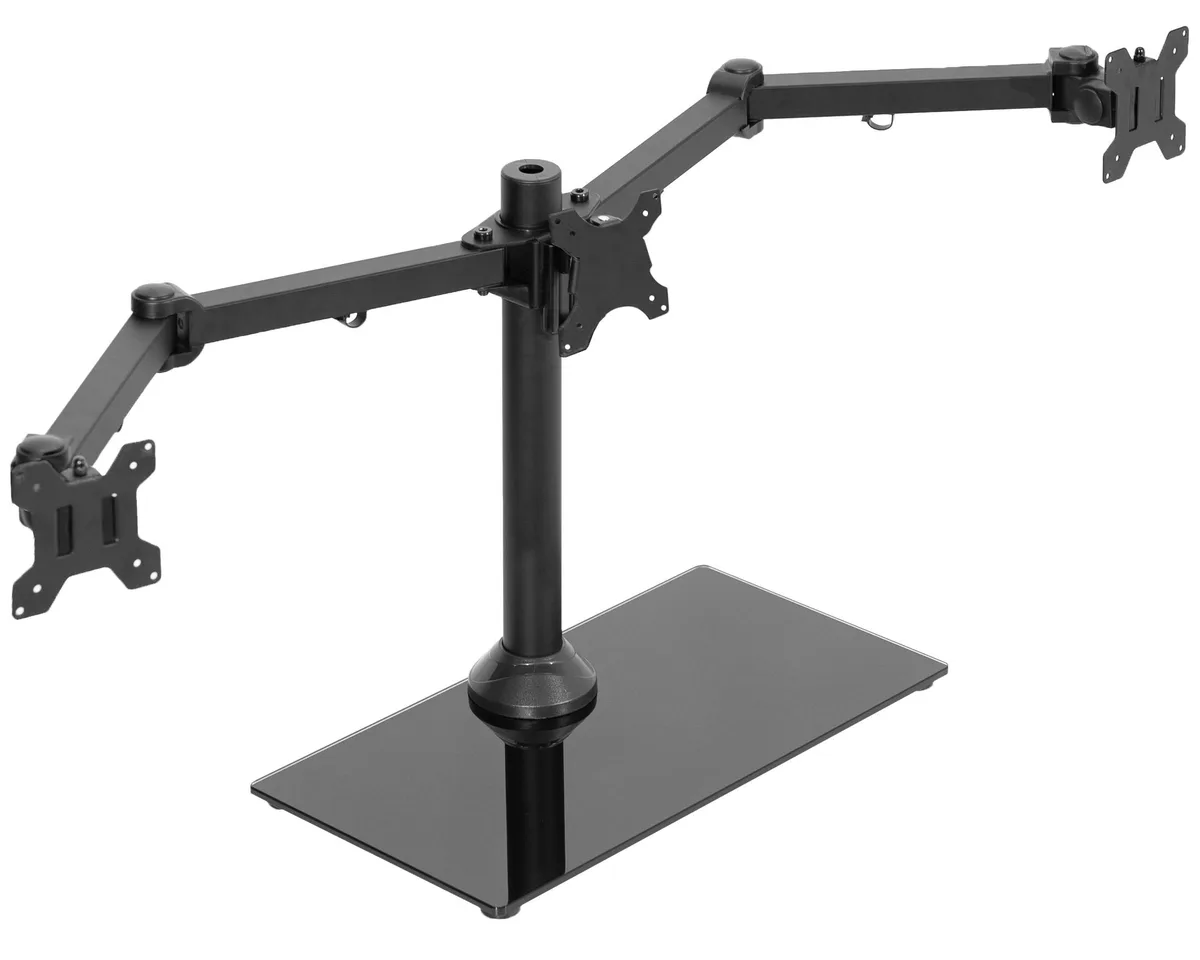 VIVO VIVO Triple Monitor Stand Glass Base 21x11 13-24in 22lb VESA 75 100 — product photo