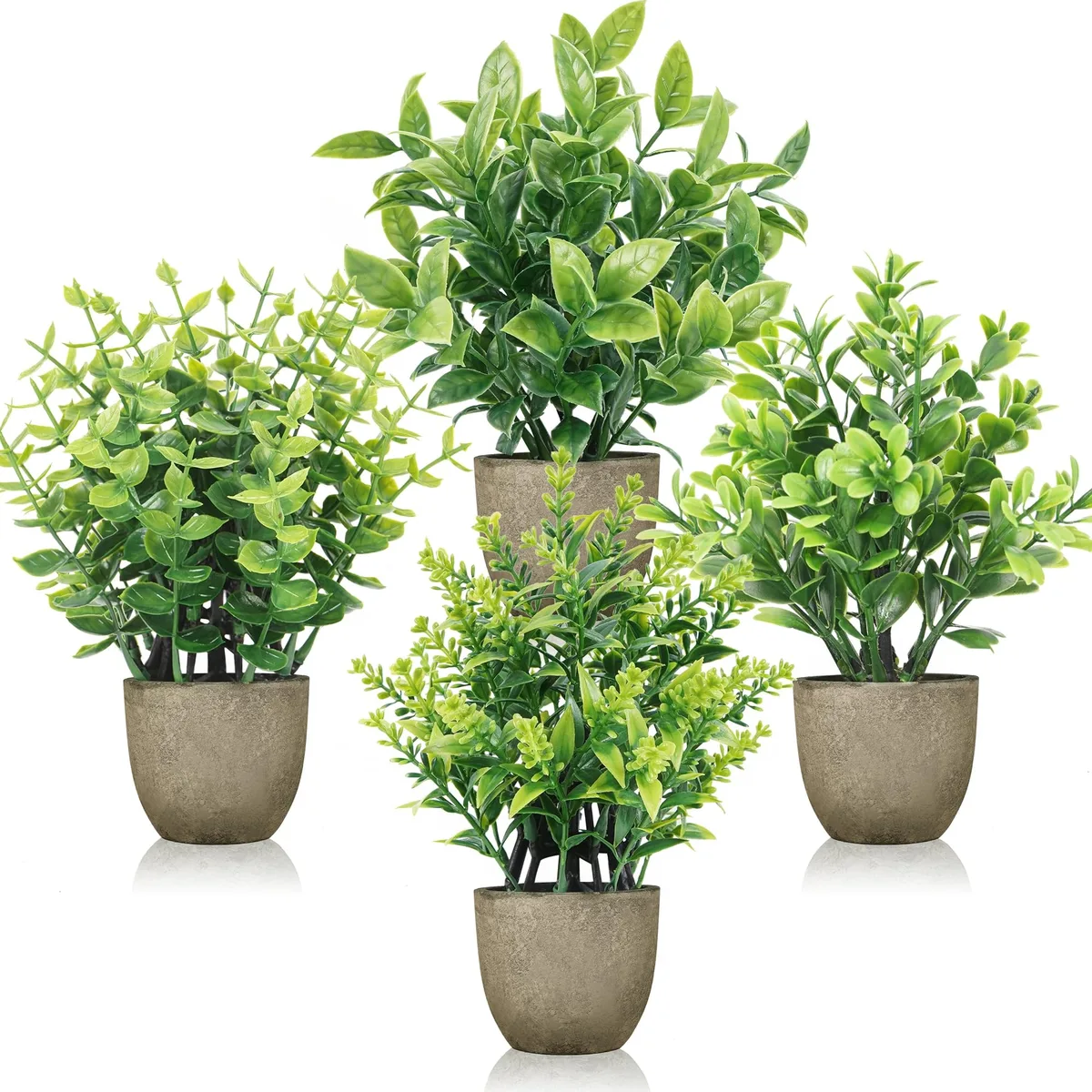  Der Rose 4-Pack Artificial Eucalyptus Plants Grey 9.2 x 14.5 x 21.3 cm — product photo