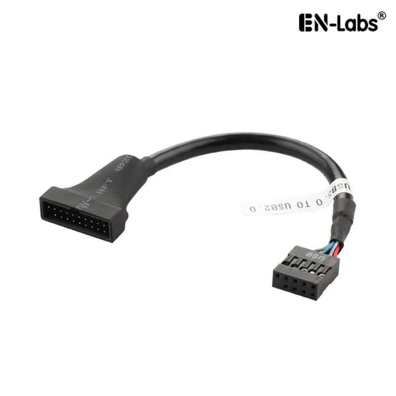 EN-Labs EN-Labs ADUSB20M29F USB 2.0 9-pin Female to USB 3.0 20-pin Male Adapter Cable 5.5 in Black — product photo