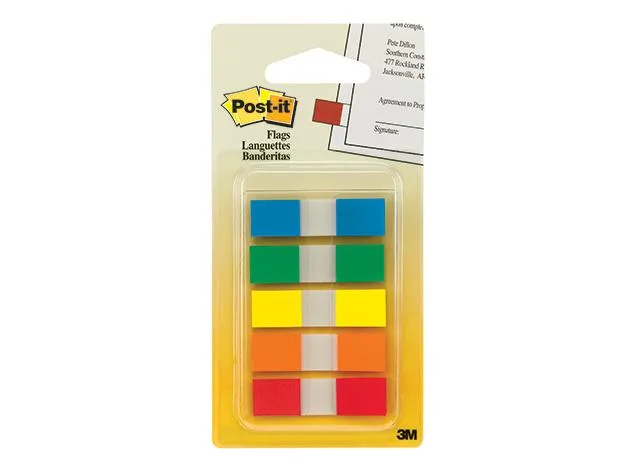 3M 3M Post-It Flags 6835 100 Flags 5 Colours .47x1.7 in — product photo