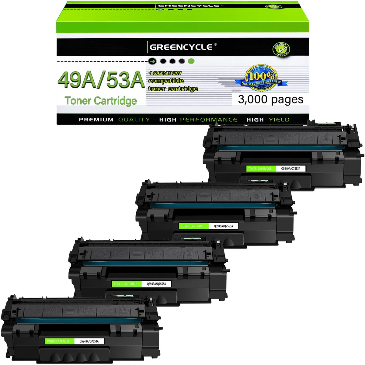 GREENCYCLE GREENCYCLE Q7553A toner cartridge 4 pack black 3000 pages — product photo