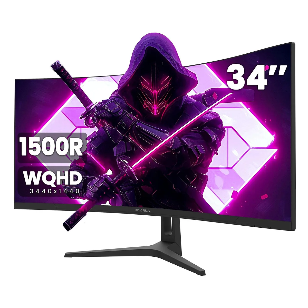 CRUA CRUA 34" Ultrawide Gaming Monitor 3440×1440 165Hz 1500R Curved VA — product photo