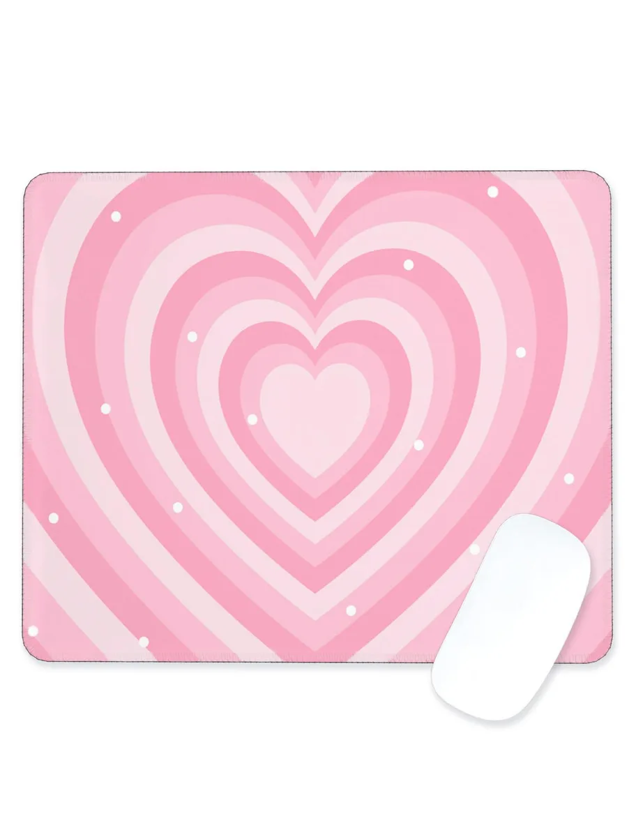  Pecfamly PECPAD0101 Heart Pink Mouse Pad 9.4 x 7.8 Inch — product photo