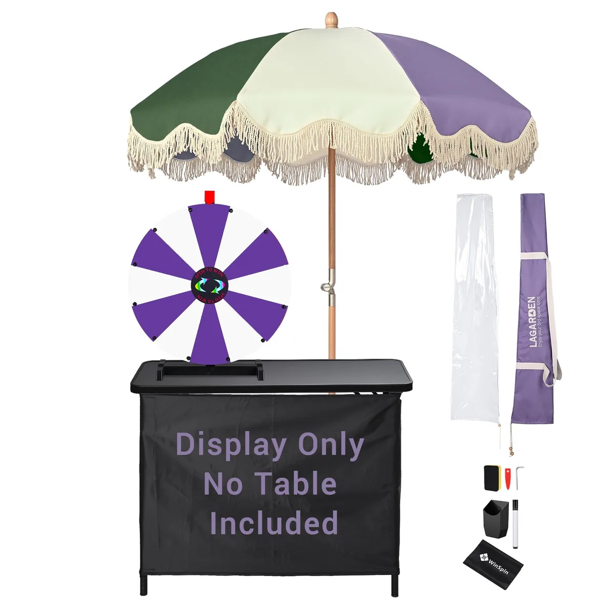 Yescom USA, Inc. Yescom USA, Inc. 35WSPPAR018-TTPS0405-PW 24" Prize Wheel Supply with Fringe Umbrella — product photo