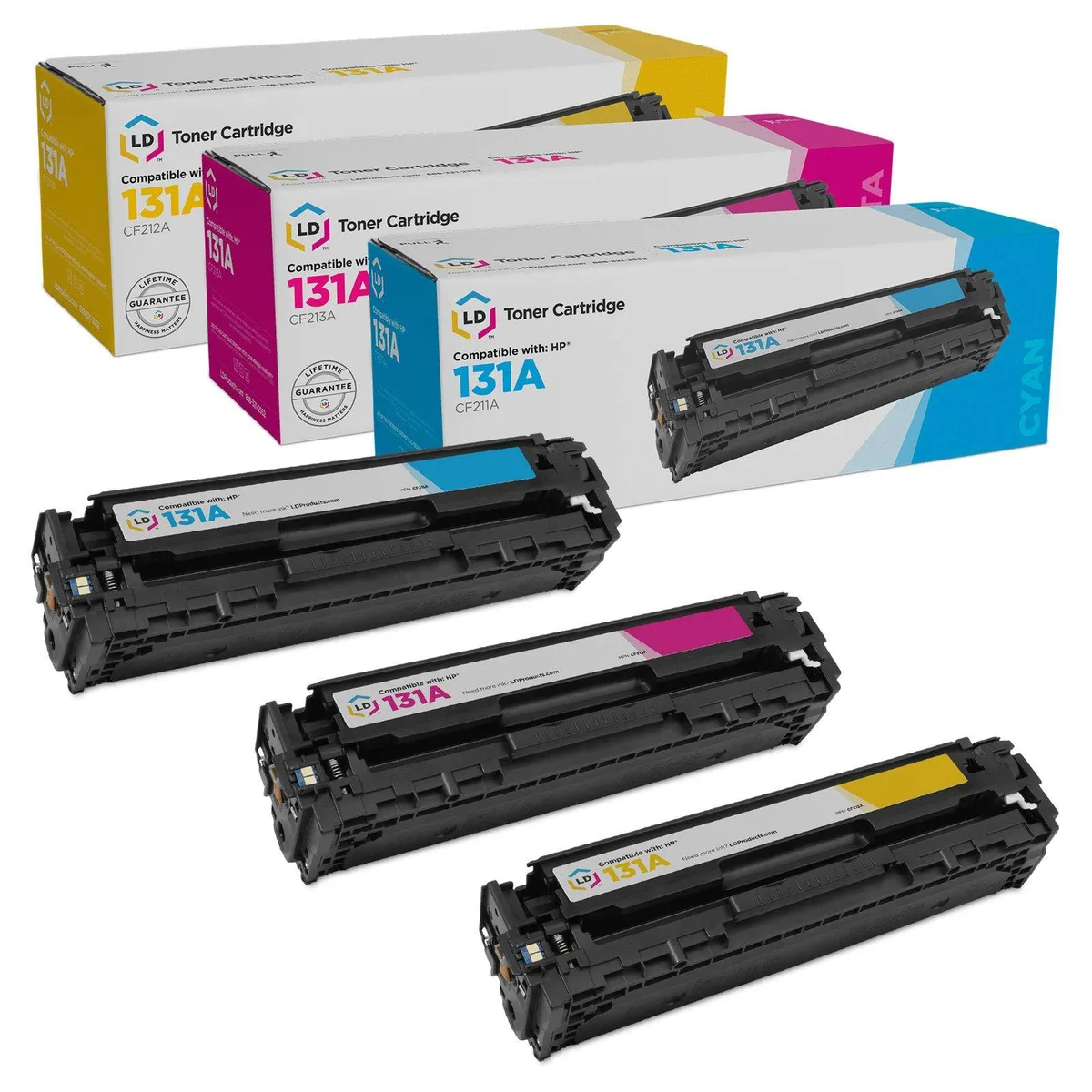 LD Products LD Products Remanufactured Toner Cartridge HP 131A Cyan Magenta Yellow 3-Pack — product photo
