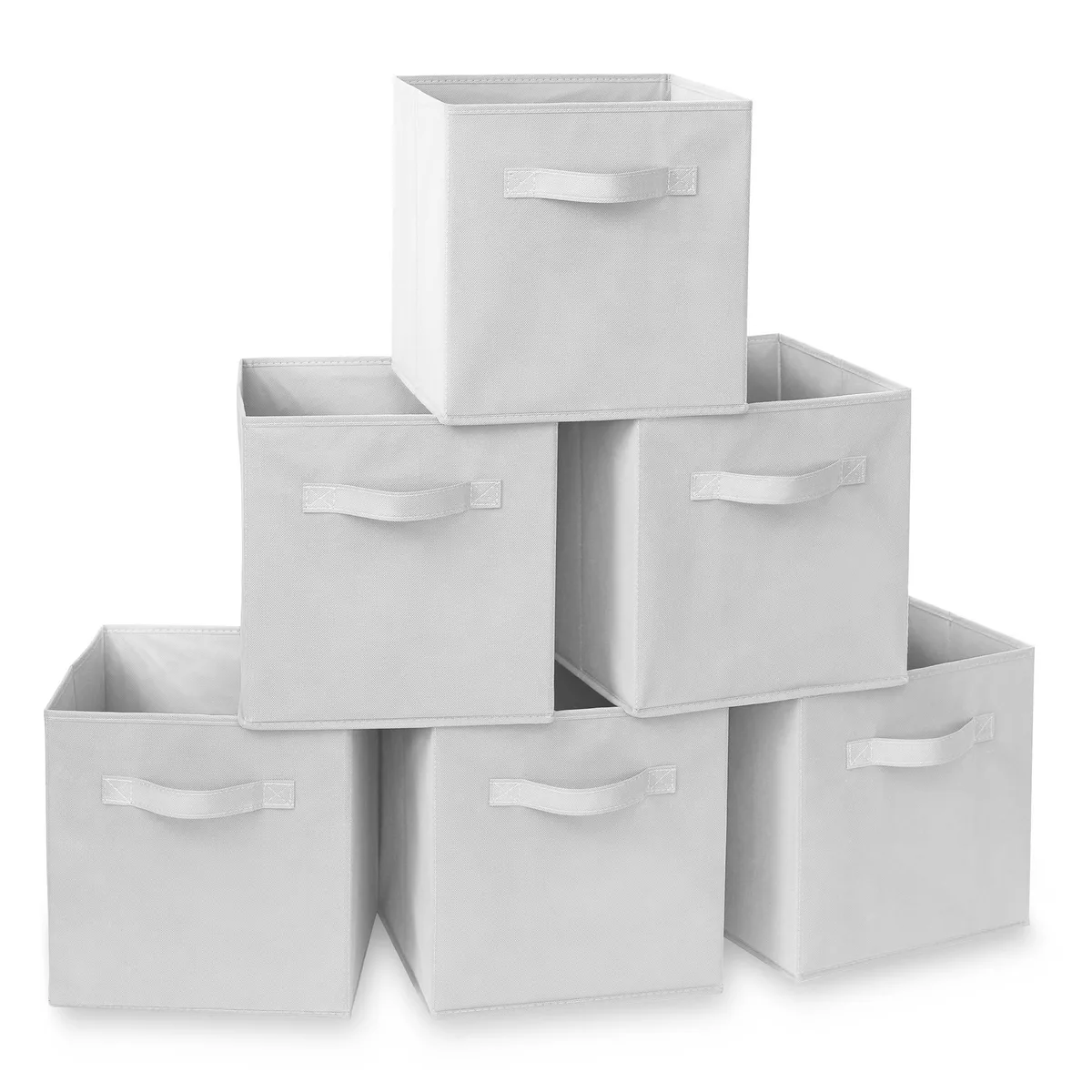 Casafield Casafield Set of 6 Collapsible Fabric Cube Storage Bins White 10.5x10.5x11 — product photo