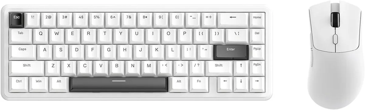 usbroway usbroway ATTACK SHARK X65 HE 65% Magnetic Switch Keyboard and R1 Mouse Combo White — product photo