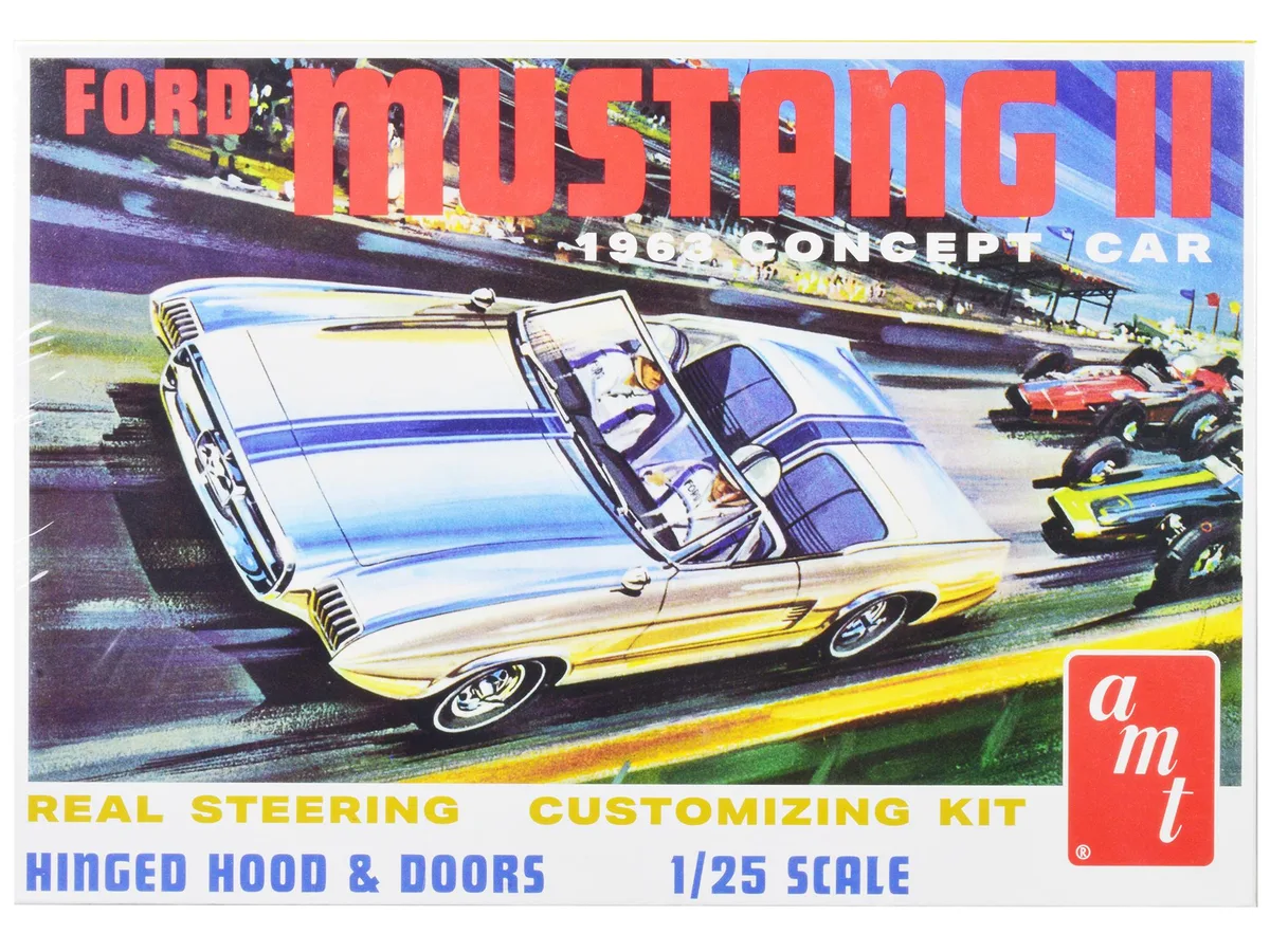 AMT AMT 1963 Ford Mustang II Concept Car 1/25 Scale Model Kit 130 Parts — product photo