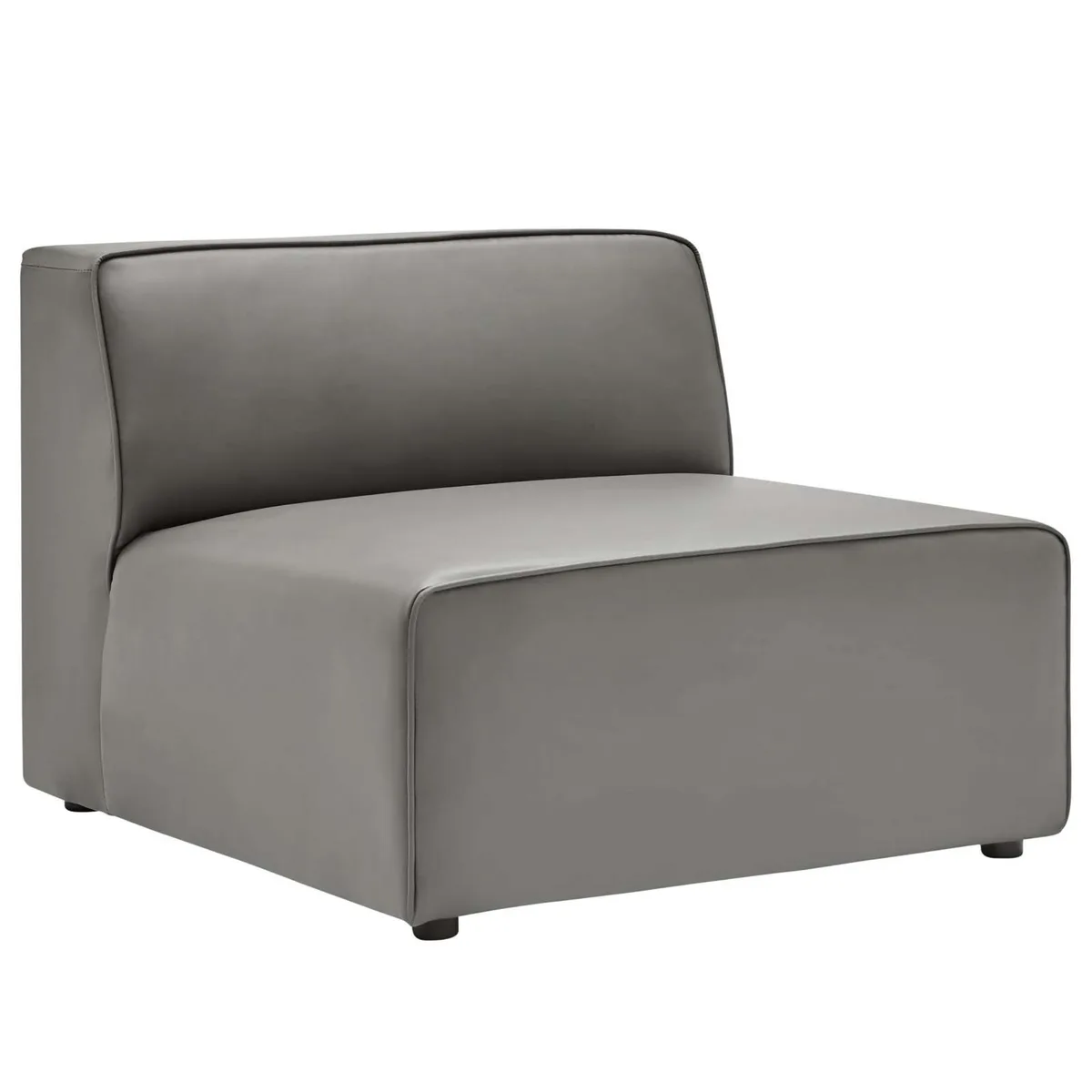 Modway Furniture Modway Furniture Mingle Vegan Leather Armless Chair Gray 37"L x 34.5"W x 27"H — product photo