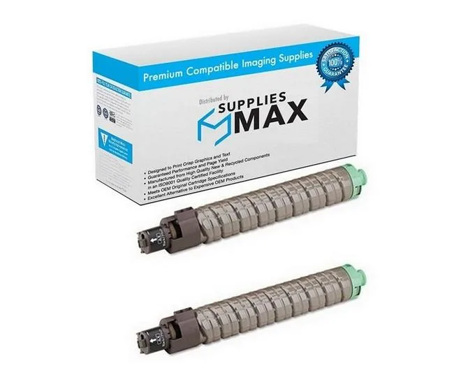 SuppliesMax SuppliesMax Black Toner Cartridge 2-Pack 33000 Pages for Gestetner MP-C4503/4504/5503/5504/6003/6004 — product photo