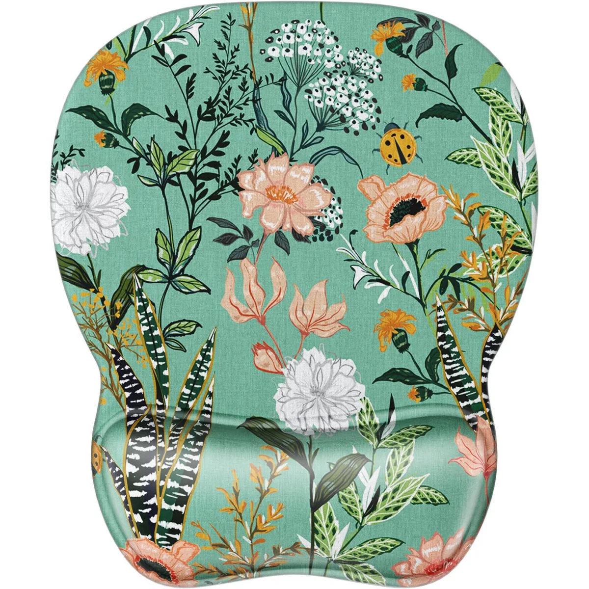 KEHIPI KEHIPI Ergonomic Mouse Pad with Gel Wrist Rest, Garden Whispers, 9.4 x 8.1 in — product photo