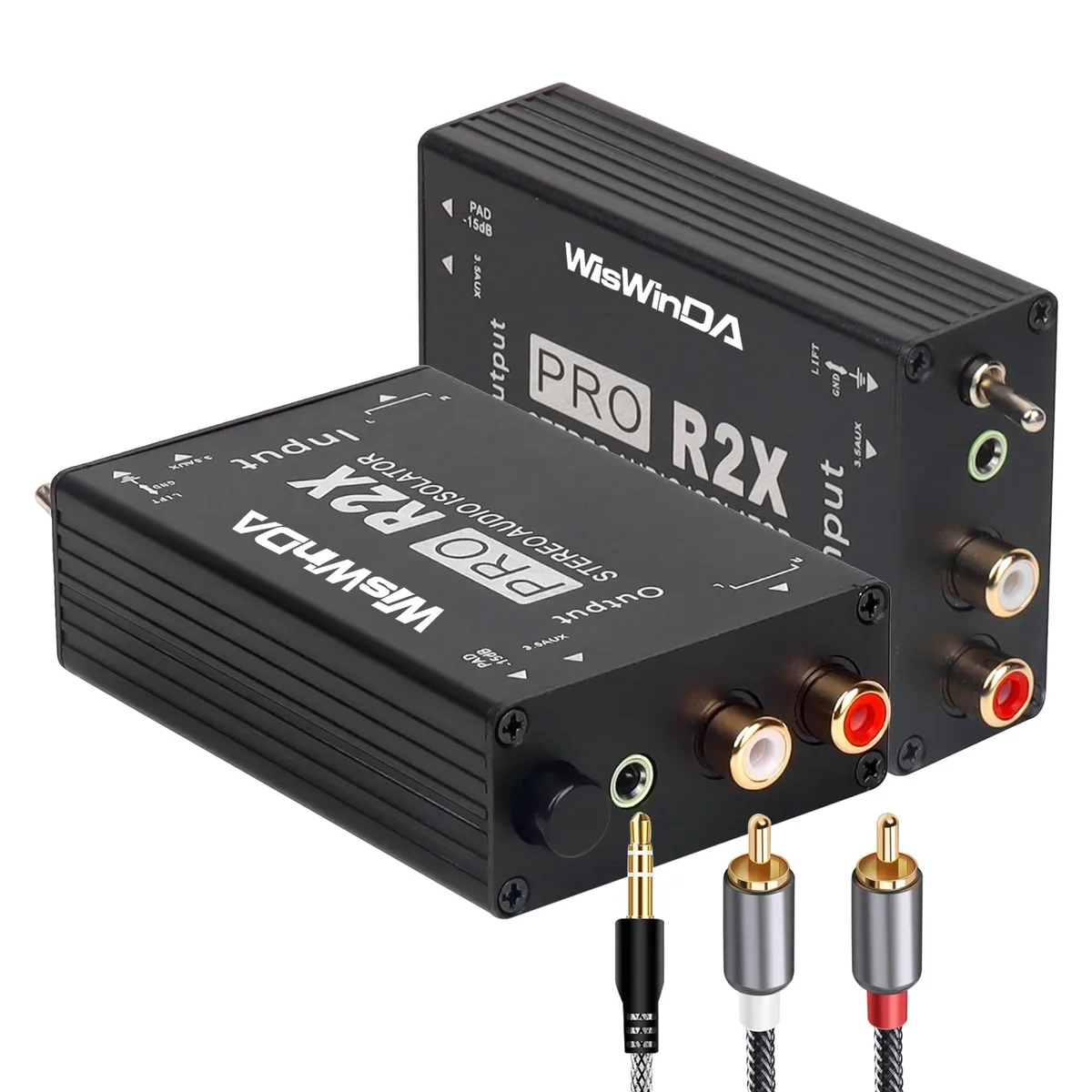 Avantalk Avantalk 2 in 1 accessory RCA 3.5 Aux ground loop isolator — product photo