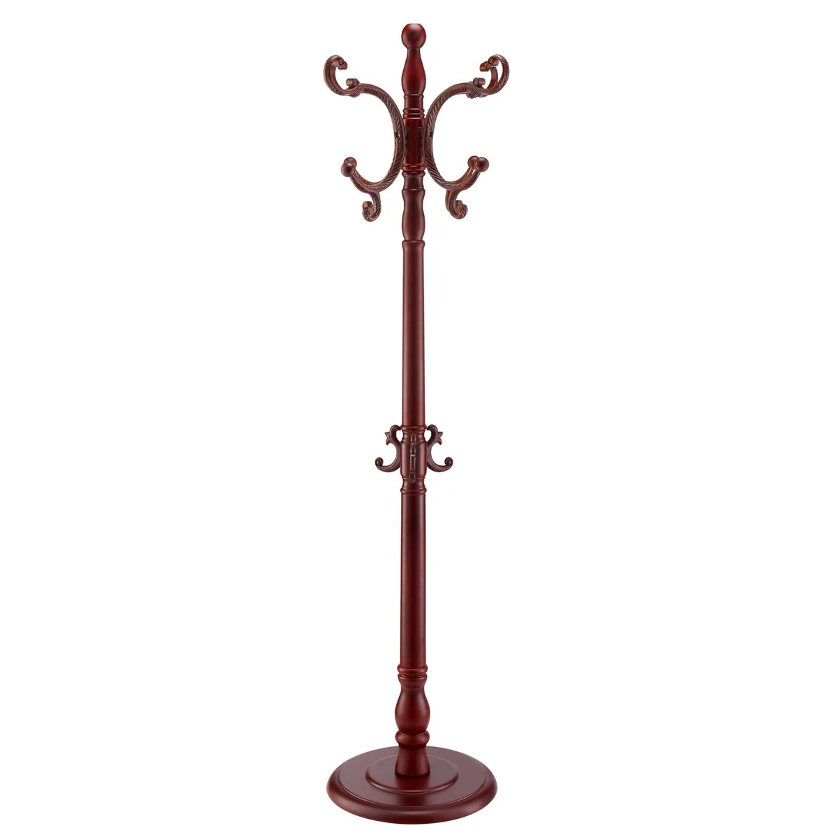 VEVOR VEVOR Freestanding Coat Rack, Birch Wood, 11 Hooks, 16.5 in Base, 69.29 in Tall — product photo