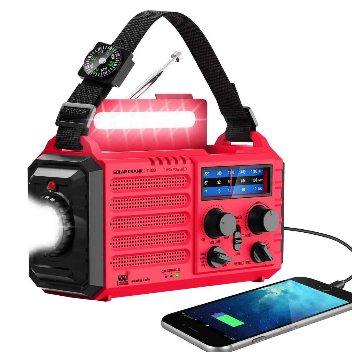  Eoxsmile HO-CR1009 Emergency Weather Radio 5000mAh 13h FM — product photo