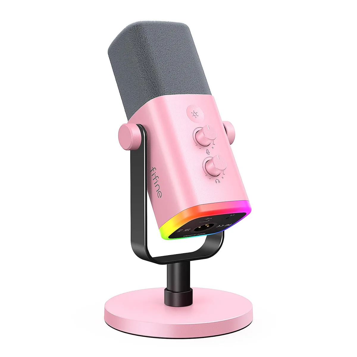  FIFINE AmpliGame AM8P XLR/USB Dynamic Microphone Pink RGB — product photo