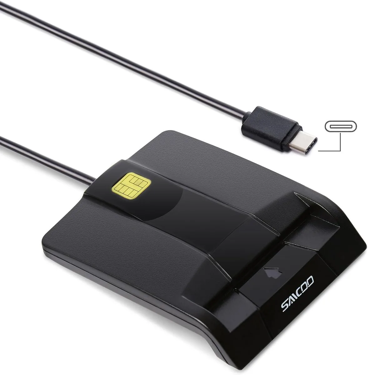 BFKK BFKK USB-C CAC Smart Card Reader DOD Military Gloss Black — product photo