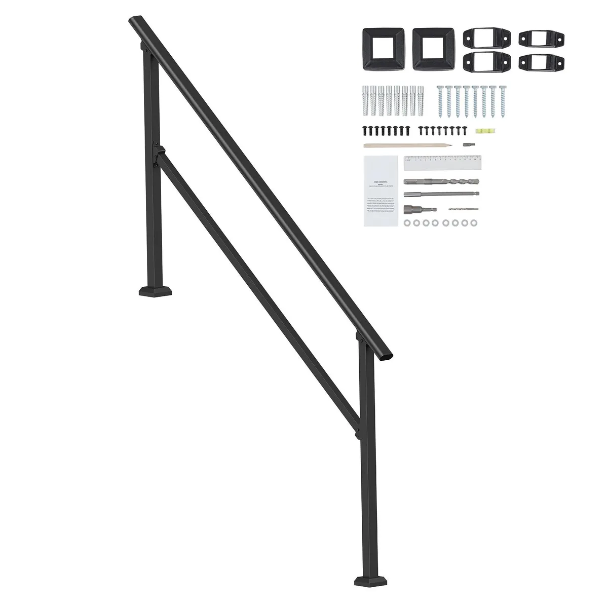 VEVOR VEVOR FG-56 5-Step Carbon Steel Handrail Black 68.1 in — product photo