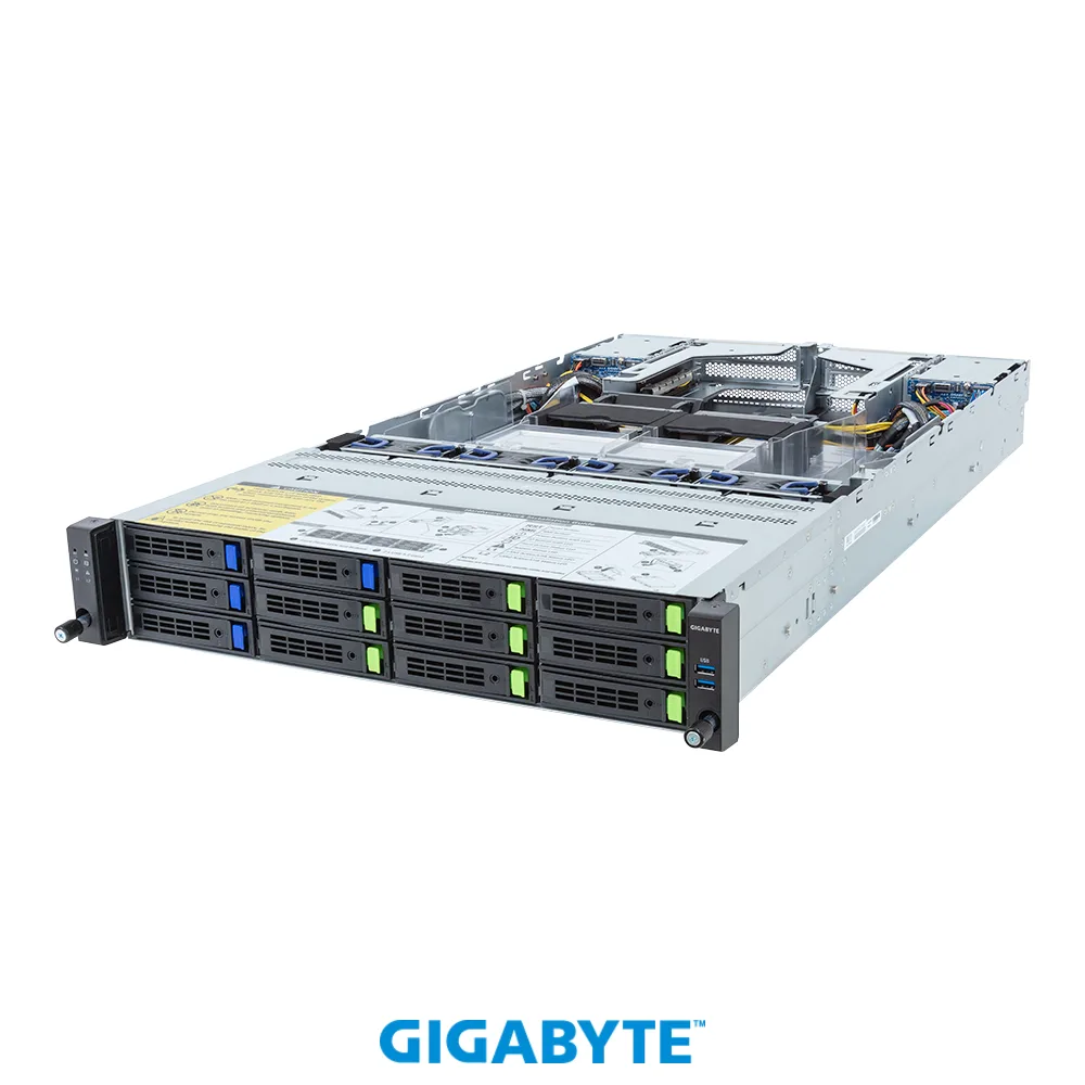 GIGABYTE GIGABYTE R283-Z97-AAL1 barebone server 2U 24-slot DDR5 12+4-bay 2700W — product photo