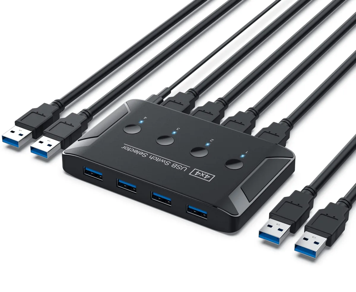 KEHIPI KEHIPI USB 3.0 Switch 4-Port Push Button T29-23 — product photo