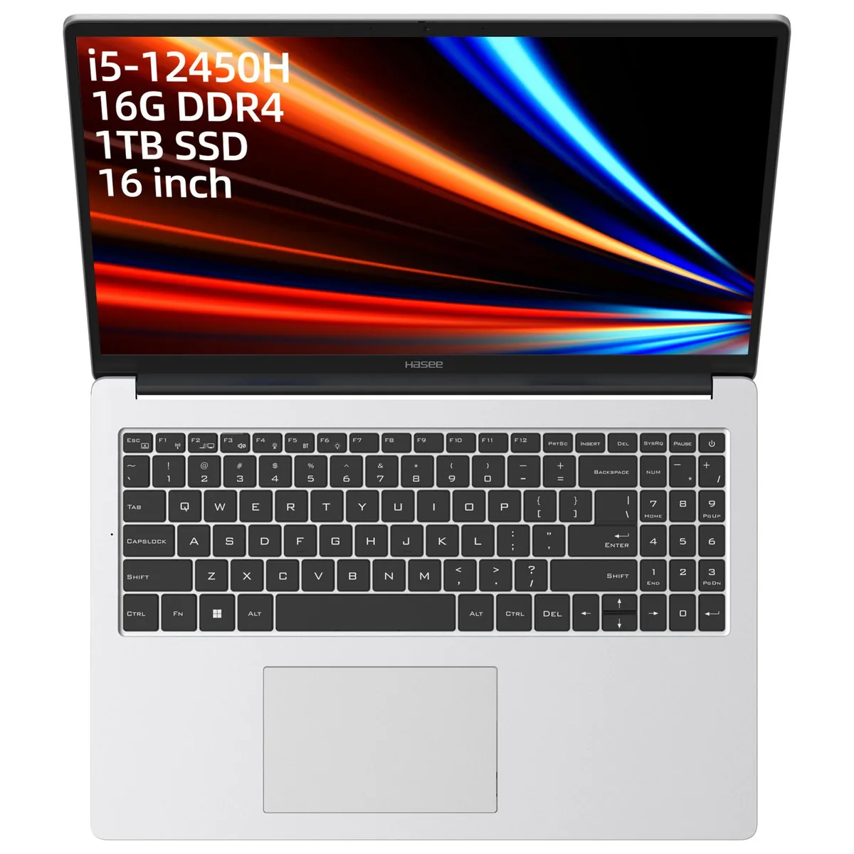 Hasee Hasee X6-16.0 laptop Core i5-12450H 16GB 512GB SSD Silvery — product photo