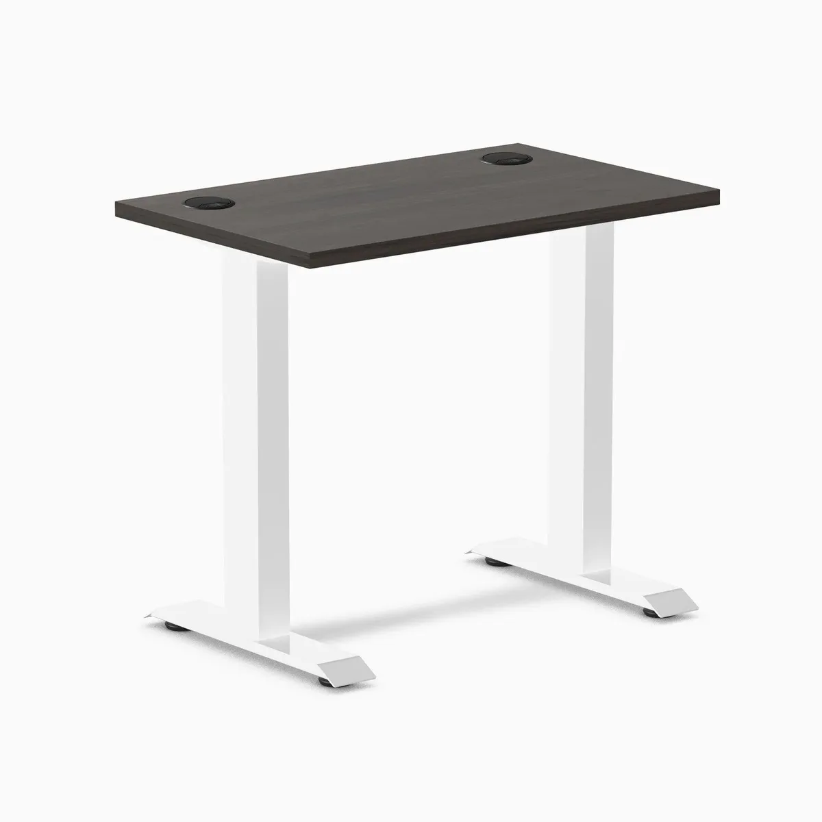 Desky Desky Zero Mini Office Desk Burnished Wood White 32 x 20 in — product photo