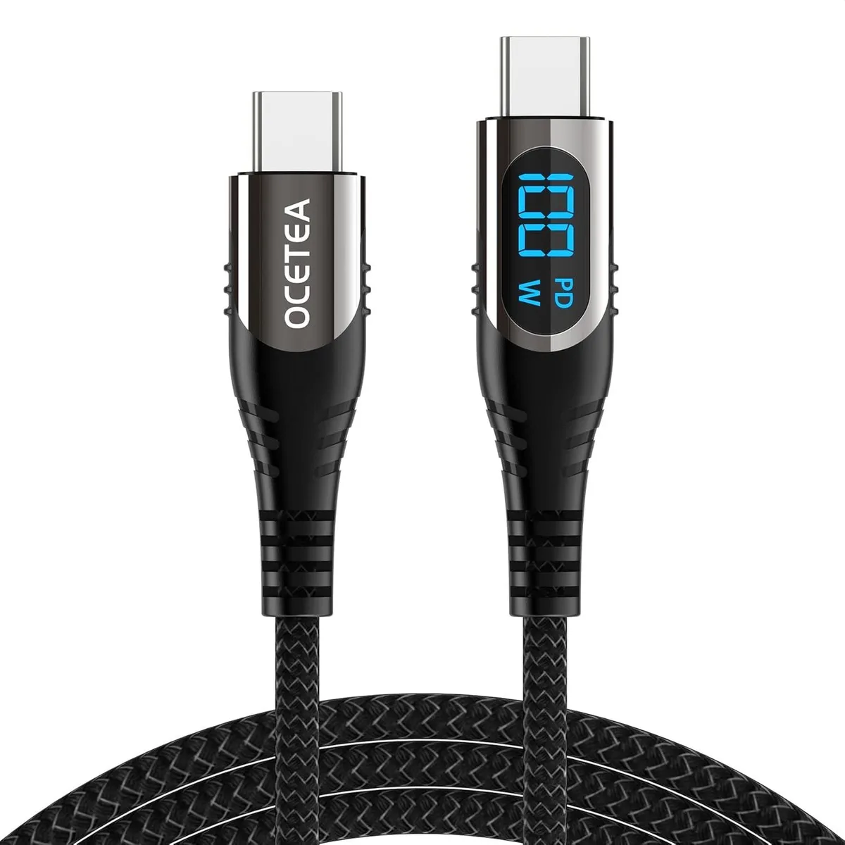 RUOCLRIS RUOCLRIS USB-C to USB-C Cable 100W 3.3ft LED Display — product photo