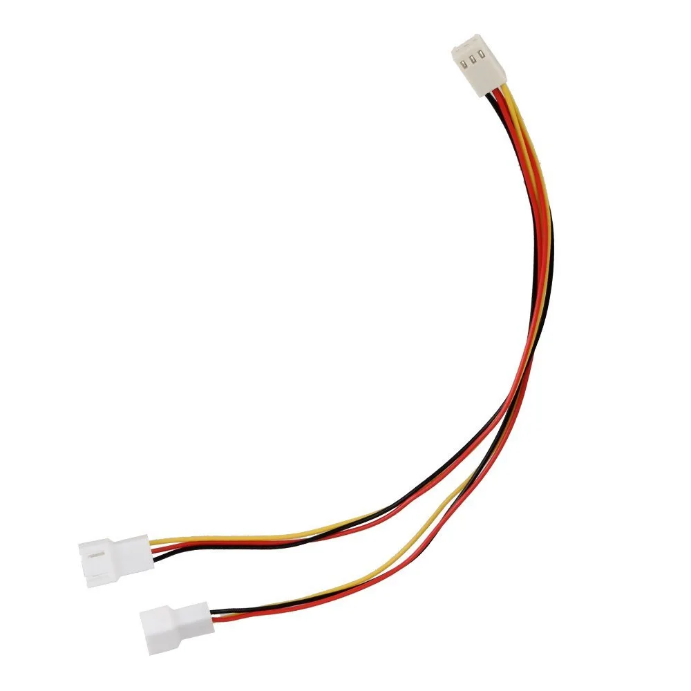 TeKit TeKit NTRACA0090 3-Pin Female to 2×3-Pin Male Power Splitter Cord 1 ft Black &amp; Blood Red — product photo