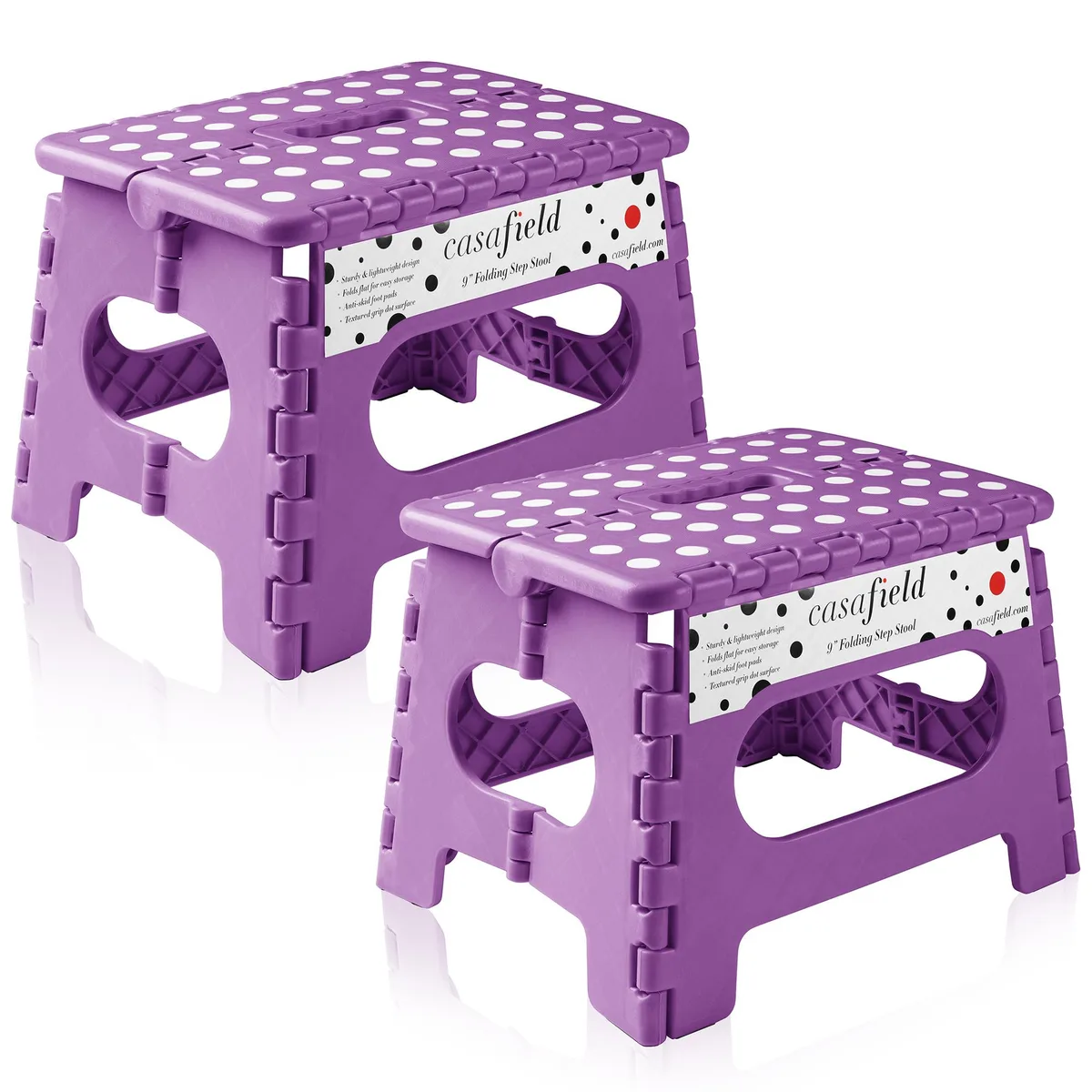 Casafield Casafield 9" Folding Step Stool with Handle (Set of 2) Purple — product photo