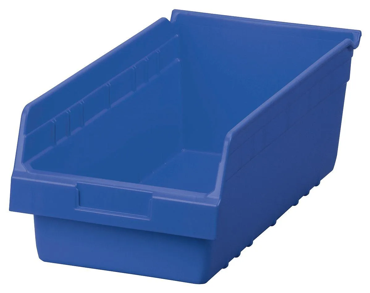 Akro-Mils Akro-Mils 30088BLUE Shelf Storage Bin, Blue, 17 7/8 in L, 8 3/8 in W, 6 in H — product photo