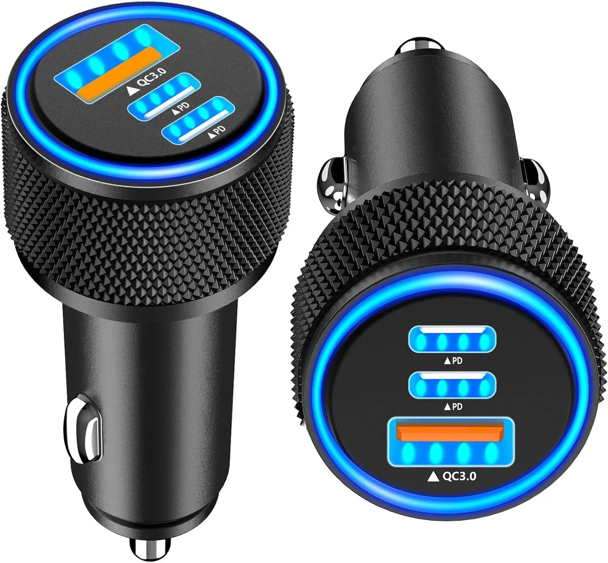 Hamzan Hamzan 67W 3-Port USB-C &amp; USB-A Car Charger 2Pack — product photo