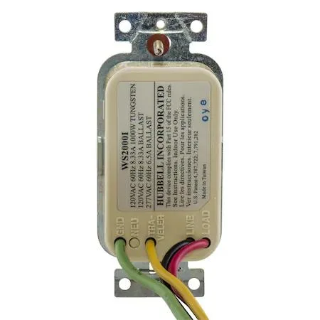 Ivory wall-mounted vacancy sensor with single button and PIR lens