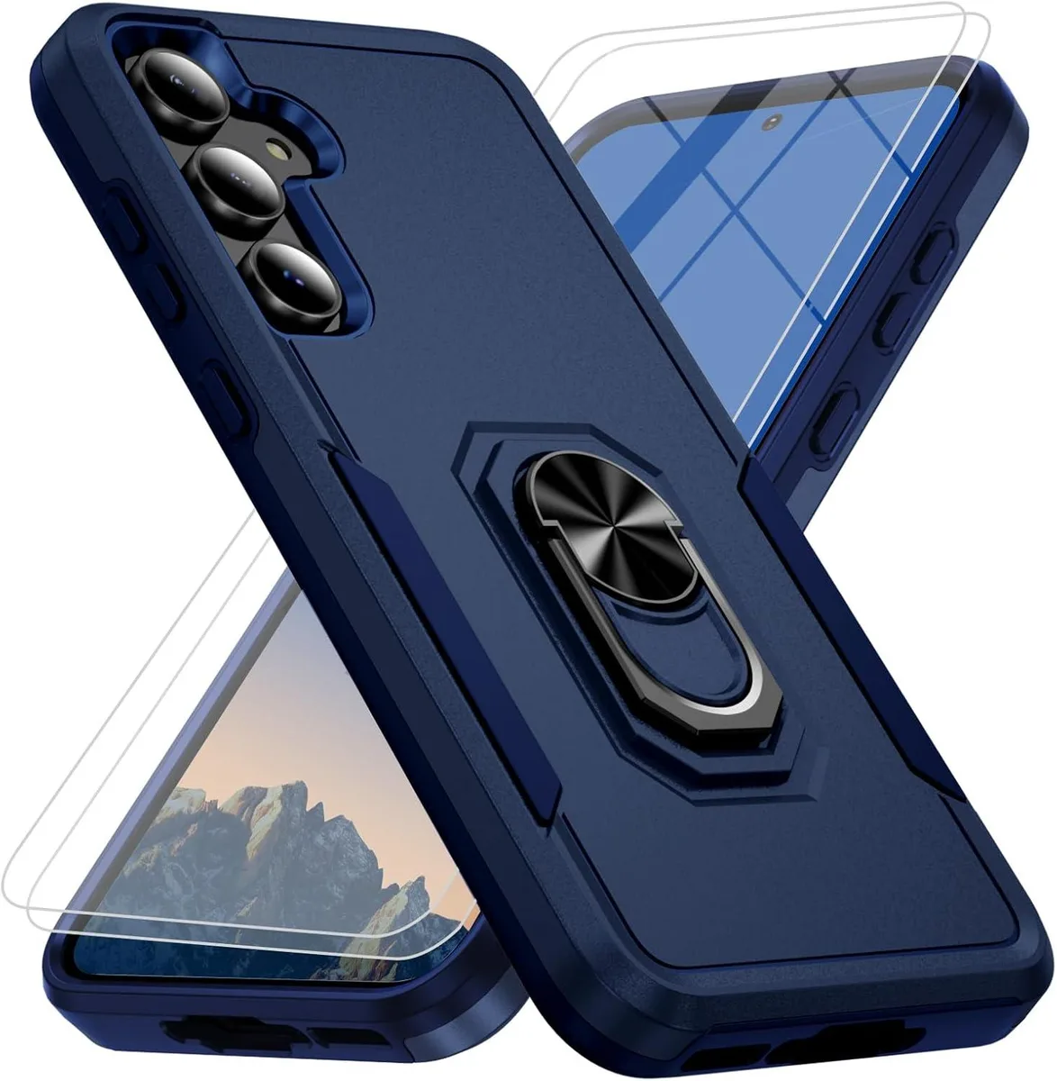 Transcend Transcend Galaxy A36 5G Case Dark Blue 15ft Drop Protection 360 Kickstand 2x Screen Protector — product photo